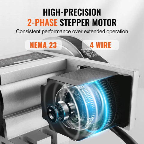 High-precision Nema 23 2-phase stepper motor showing internal design and wiring for CNC milling machine applications.