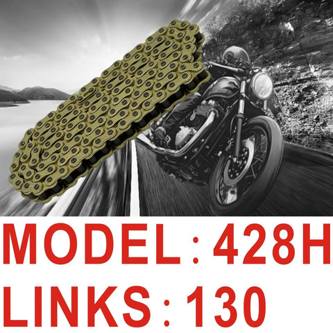 428H Gold 130 Links Motorcycle Chain With Chain Breaker For 125Cc To 200Cc Mini Bikes Dirt Bikes Go Karts And Chinese ATVs Fits SSR