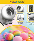 Heavy Duty Candy Coater Machine With Steady Heat Drying And Slick Sugar Ball Polish For Pharmaceutical Food Production And Chemical Work That Slaps On Flawless Coatings Zero Sweat On Your Busy Shop Floor, stainless steel pot and control panel.