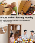 Heavy Duty Wall Mount Anti Tip Furniture Anchors To Keep Dressers And Bookcases Rock Solid And Secure Up To 400 Lbs in use with child-proofing.