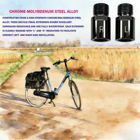 Bike Pedal Extenders Set 20mm Heavy Duty Chrome Molybdenum Steel Pedal Spacers 1 Pair For Most 9/16 Inch Threaded Pedals
