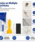 Hassle Free White Wall Repair Paste Kit With Built In Scraper For Quick Hole And Crack Patching showing 250g tube and scraper tool.