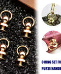 Heavy Duty Brass Ball Studs And Smooth Rotating D Rings To Freshen Up Your Leather Totes Wallets And Phone Covers For Dope Diy Hardware Builds Now, 12mm O ring set on black background.