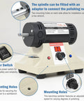 Compact Digital Jewelry Polisher And Bench Buffer With Solid Cast Iron Base For Home Shops And Dental Kits Includes Cotton Cloth Wheels Abrasive Fibers Safety Glasses Plus Paste To Crush Busy Shiny Work Like A True Pro Every Single Time, showing power switch and adjustable speed.