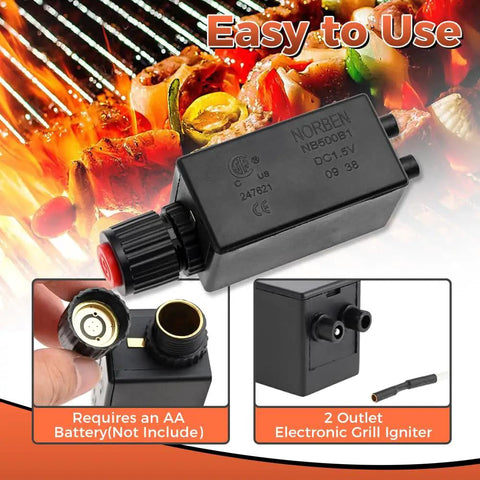 Spark Generator Electronic Push Button Igniter With 20 Inch Wire Replacement For Uniflame Patio Heaters Gas Fire Pits Outdoor Fire Pit Gas Burners Grills No Fuss AA Battery Powered