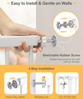 Auto Close Safety Baby Gate For Stairs And Doorways, Extra Tall And Wide, pressure mounted installation guide.