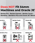 Image showing espresso machines not compatible with Pro Grade Stainless Steel Shower Kit For Dual Boiler Espresso Machines With IMS Screen.