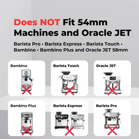 Image showing espresso machines not compatible with Pro Grade Stainless Steel Shower Kit For Dual Boiler Espresso Machines With IMS Screen.