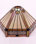 Lit Yellow Hexagon Tiffany Style Glass Lamp Shade Replacement For Arched Floor Lamp Torchiere And Pendant Lights 12 Inch Wide