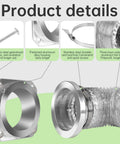 Magnetic Dryer Vent Connector Kit with 4 inch x 3.3ft duct, stainless screws, aluminum housing, and foil tube details.