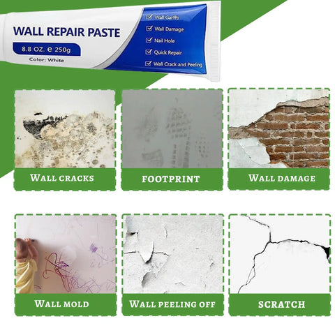 DIY Drywall Patch Kit For Quick Wall Hole Fix With Spackle And Spatula, Easy Plaster Repair To Banished Dents, image showing wall damage types.