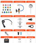 Shop Grade Radiator Coolant Pressure Tester Kit With Vacuum Refill Tool Universal Adapters features 31pc tools including caps and fittings.