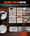Beefed Up Three Point Five KW Stud Welder Dent Puller With LED Digital Control Panel showing welding and puller functions