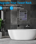 Bathroom with 4 Bar Stainless Steel Electric Towel Warmer With Built In Timer Dual Hardwired And Plug In Wall Mount Brushed Nickel
