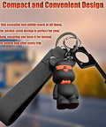 Keychain with cartoon bear, black strap, and 4 In 1 Truck Pre Trip Inspection Tool With Brake Gauge Go No Go Tire Tread Windshield