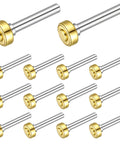 12 Pack Heavy Duty Garage Door Rollers Wheels For One Inch Truck And Trailer Doors Track Replacement Set Seven Sixteenth Inch Diameter Two And Three Quarter Inch Long Rod Steel Roller Wheels Built To Withstand High Impact And Corrosion, shown in multiple angles