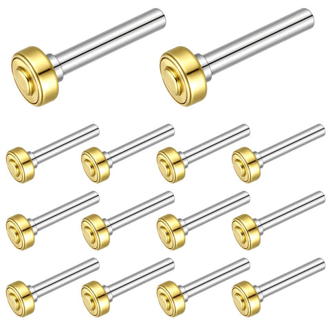 12 Pack Heavy Duty Garage Door Rollers Wheels For One Inch Truck And Trailer Doors Track Replacement Set Seven Sixteenth Inch Diameter Two And Three Quarter Inch Long Rod Steel Roller Wheels Built To Withstand High Impact And Corrosion, shown in multiple angles