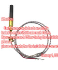 Gas fireplace thermocouple, 24-inch aluminum braided-sheath with brass fitting for HeatGlo/Heatilator