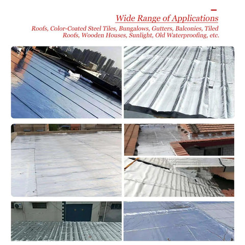 Wide range of applications showing Rock Solid Self Adhesive Roofing Felt Membrane And Weatherproof Sealing Tape on various roofs.