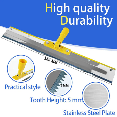Self Leveling Concrete Tools Spiked Roller With 63in Telescopic Pole For Epoxy Resin And Concrete Floors, Boost Job Speed And Precision, Slash Labor Time In Half With A Pro Grade Kit, 560mm stainless steel plate, 5mm teeth