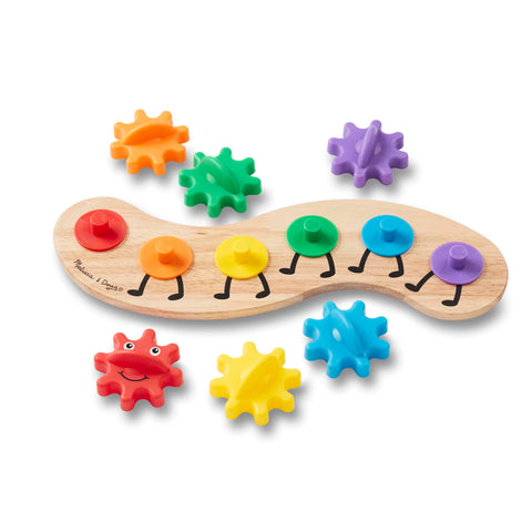 Melissa And Doug Rainbow Caterpillar Gear Toy With Six Interchangeable Gears On A Sturdy Wooden Base A Colorful Matching And Color Recognition Toy For Toddlers And Kids That Builds Fine Motor Skills And Has Serious Fun