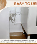 Slick Clear Couch Wall Spacers And Furniture Stoppers To Shield Your Sofa Bed From Scratches While Taming Messy Cords And Keeping Your Living Room Fresh With Zero Drama Setup, easy access to outlets.