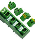Compact 5x2 Pluggable Screw Terminal Block Distribution Module For DIN Rail Mount, 10A At 300V Per Channel, Durable 5.08mm Pitch