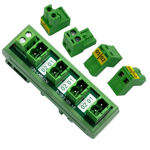 Compact 5x2 Pluggable Screw Terminal Block Distribution Module For DIN Rail Mount, 10A At 300V Per Channel, Durable 5.08mm Pitch