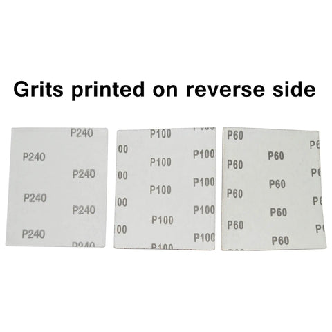 60 Sandpaper Sheets For 1/4 Sheet Palm Sanders Pack With 20 Each Of 60, 100, And 240 Grits, 4.5 X 5.5 Inch Assorted sheets label details