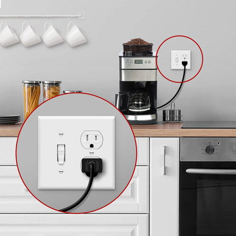 Combo Toggle Switch And Duplex Outlet Wall Plate Cover For 2-Gang, 4.5 By 4.57 Inches, White Polycarbonate Thermoplastic in kitchen