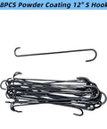 Twenty Eight Pack Badass Twelve Inch Wire S Hooks Engineered For Heavy Duty Powder Coating And Spray Painting Jobs While Keeping Your Shop Gear Tidy And Secure, black coated wire hooks