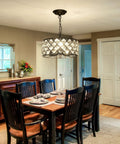 Three Light Modern Crystal Chandelier In Black Metal Farmhouse Pendant Light With E26 Base Adjustable Ceiling Fixture over dining table