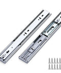 One Pair Soft Close Heavy Duty Metal Ball Bearing Full Extension Dresser Drawer Slides 16 Inch Side Mount with screws