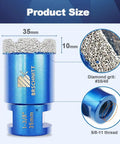One And Three Eighths Inch Diamond Core Drill Bit For Dry Drilling Through Porcelain Tile Ceramic Marble Granite With Vacuum Brazed Diamond Hole Saw Pro Grade Heavy Duty For Tough Jobs Five Eighths By Eleven Thread 35mm close-up