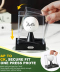Clear Acrylic Golf Ball Display Case With Secure Locking System, Dustproof Cube Holder With Velvet Interior, Durable Base solution