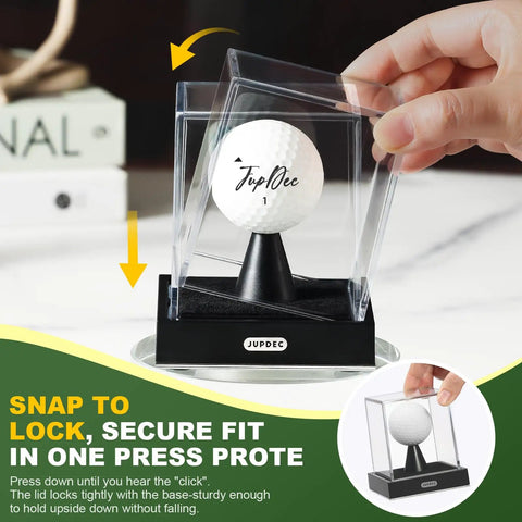Clear Acrylic Golf Ball Display Case With Secure Locking System, Dustproof Cube Holder With Velvet Interior, Durable Base solution