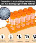 Home Science Lab Jumbo Test Tubes With Stand Set Of 10 For Kids Ages 3 And Up, showcasing orange test tubes in orange rack
