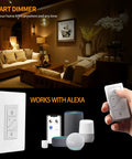 Slick Smart Dimmer Switch With Wireless Remote Control, Single Pole Wall Light Controller with Alexa integration and remote.