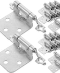 16 Piece Brushed Nickel Soft Closing Cabinet Hinges Damper 1.4mm Spring Hardware Set for kitchen cabinets, pantry, and wardrobe doors