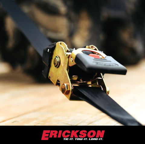 2 Inch By 10 Foot Black Retractable Ratchet Tie Down Straps With Auto Retract and One Button Release, heavy duty view