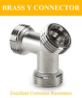 Brass Y Connector for 4 Ft Steam Dryer Hose Installation Kit With 90 Degree Space Saver Elbow, 1 Ft Inlet Adapter