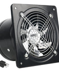 8-Inch Through-The-Wall Exhaust Fan With Plug, 735 CFM, Pure Copper Motor, Lightweight Ventilation Fan with black frame