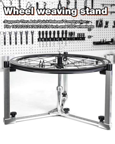 360 Degree Rotating Wheel Truing Stand For Bike Repair, Rim Safe Contact, Foldable For Easy Storage in workshop