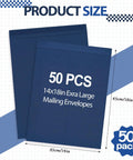 50 Pack Extra Large 14 By 18 Inch Blue Mailing Envelopes 32 Lb With Gummed Flaps For Catalogs Documents And Merchandise