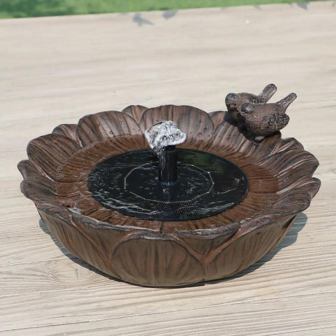 Sunflower Solar Bird Bath Fountain With Resting Bird Eco Friendly Solar Powered Outdoor Garden Water Feature With Three Nozzles Easy Setup For Bird Bath And Hummingbirds In The Yard Or Patio