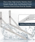 Rock Solid Shelf Brackets 16 Inch L Brackets For Shelves Heavy Duty Stainless Steel Angle Brackets Pack Of 2 Silver Finish