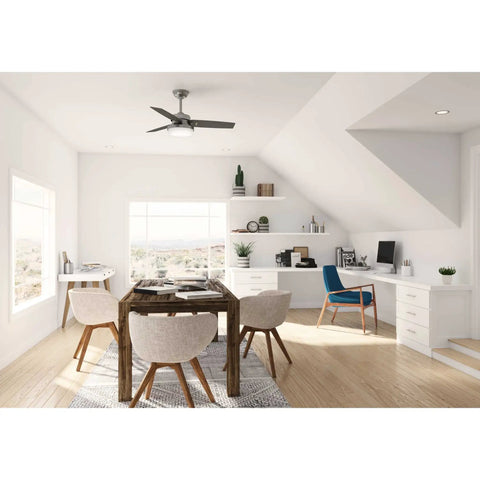 Dope 44 Inch Indoor Ceiling Fan With LED Light And Remote Control in a modern home office setting