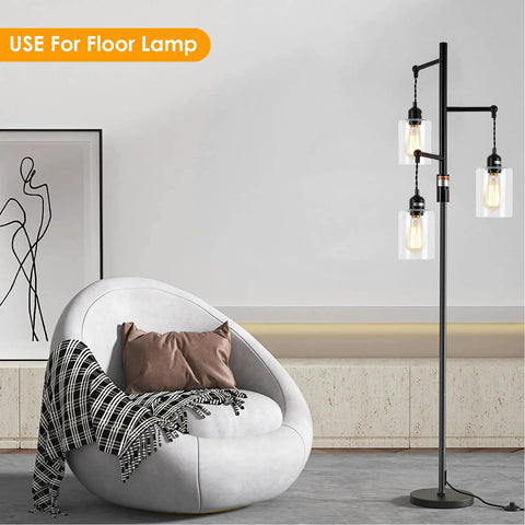 Six Pack Clear Glass Lampshades Set For Pendant Lights Floor Lamps Chandeliers And Wall Sconces in living room setup