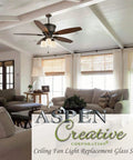 Living room with ceiling fan featuring Smoky Alabaster Bell Glass Replacement Shade for Ceiling Fans, Classic Bell Style with Retro Vibe.