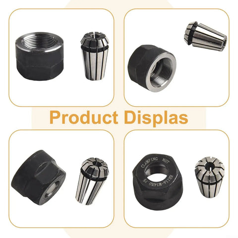 ER11 Spring Collet and Nut Kit for CNC Milling and Engraving Machines, High Accuracy Clamping Solution, spring steel kit close-up